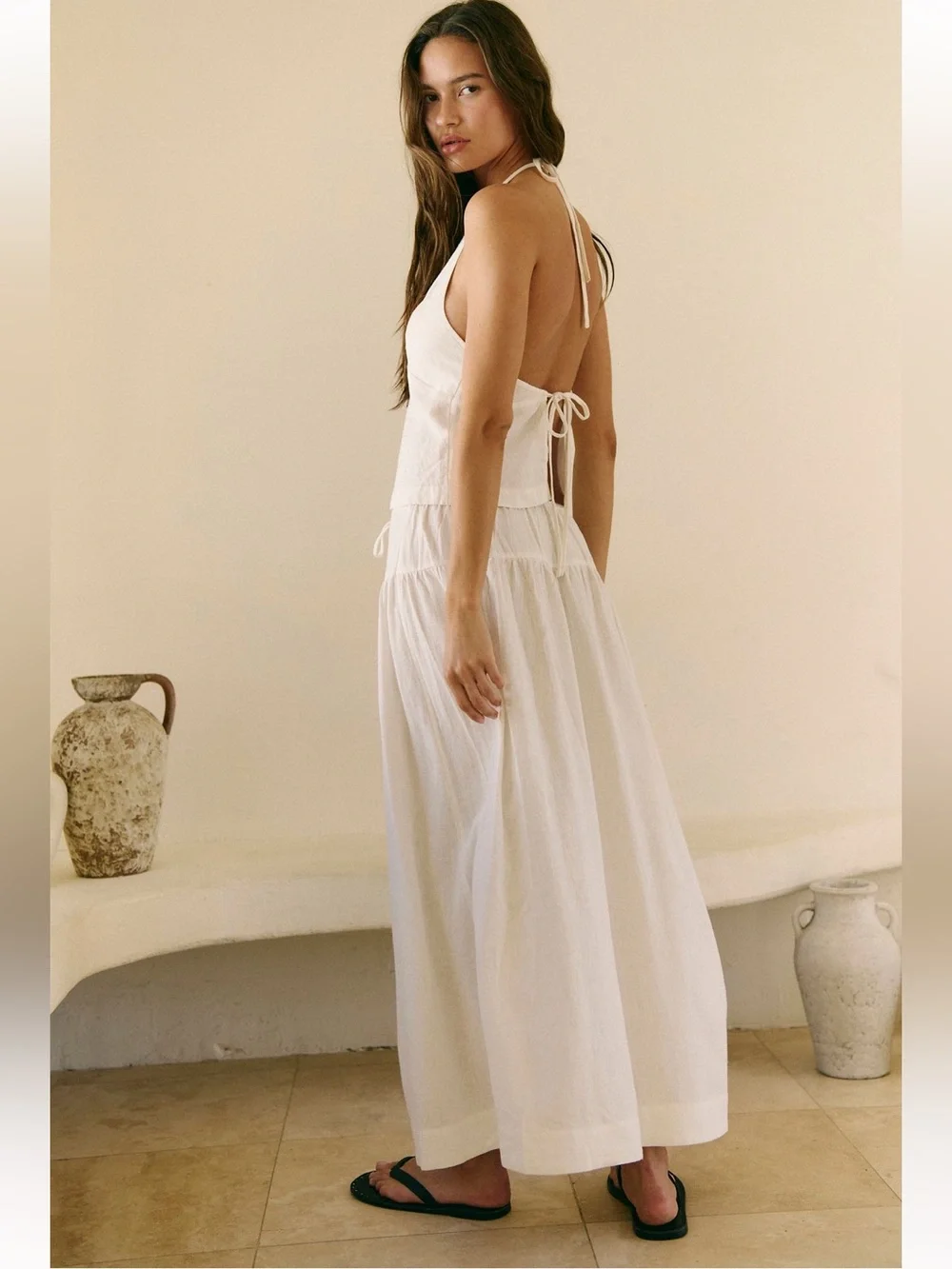 Free People Sandshell Linen Skirt Set